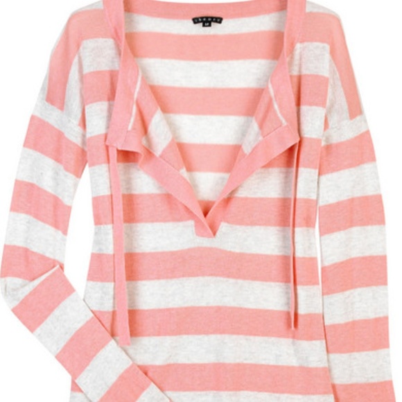 THEORY Riviera striped sweater Coral Stripe - Picture 1 of 5